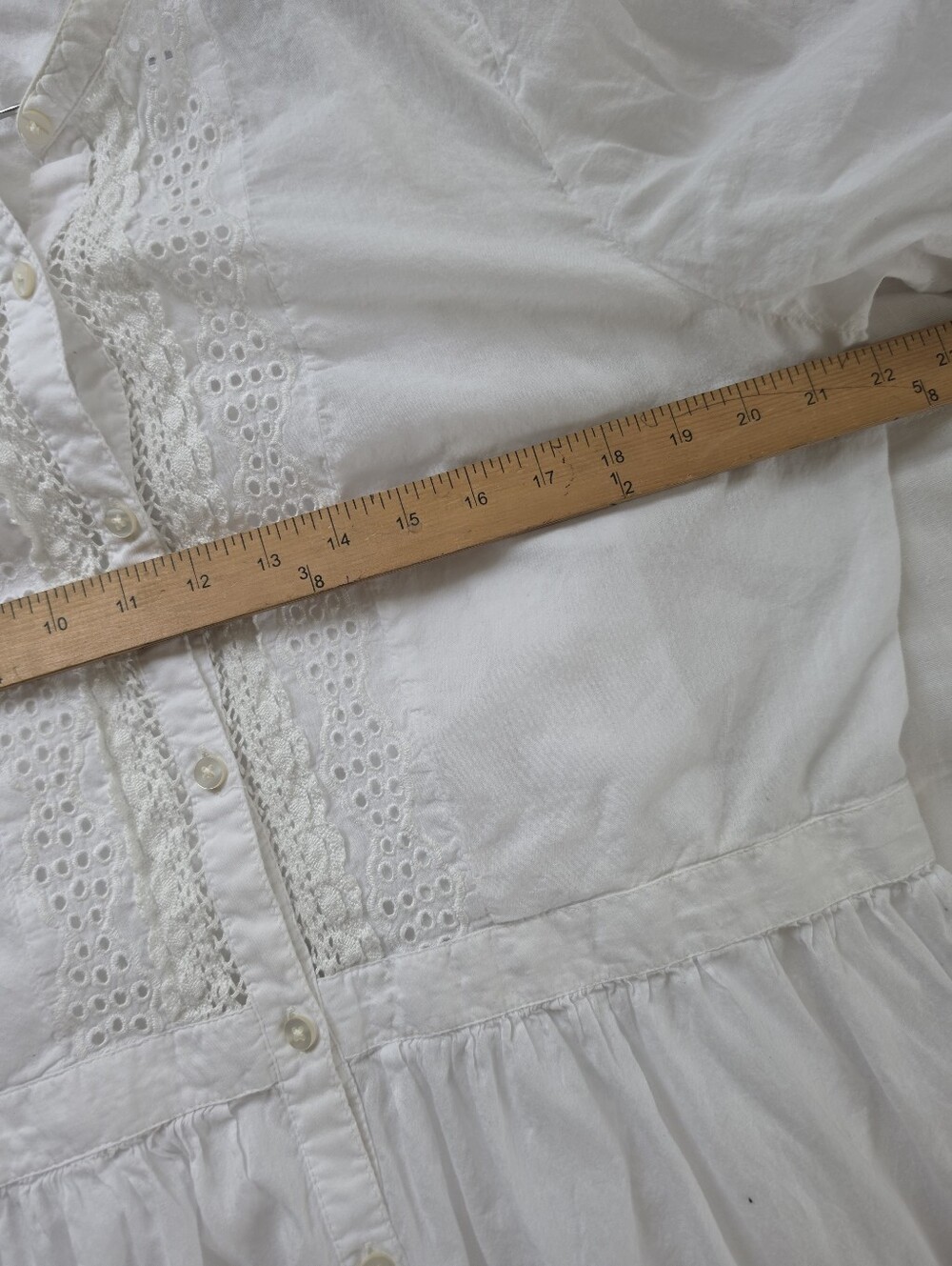 GAP White Eyelet Midi Dress with Lace Trim - Picture 3 of 7